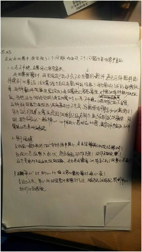 比賽后總結(jié)，洞悉成敗，砥礪前行，為未來再出發(fā)蓄力備戰(zhàn)